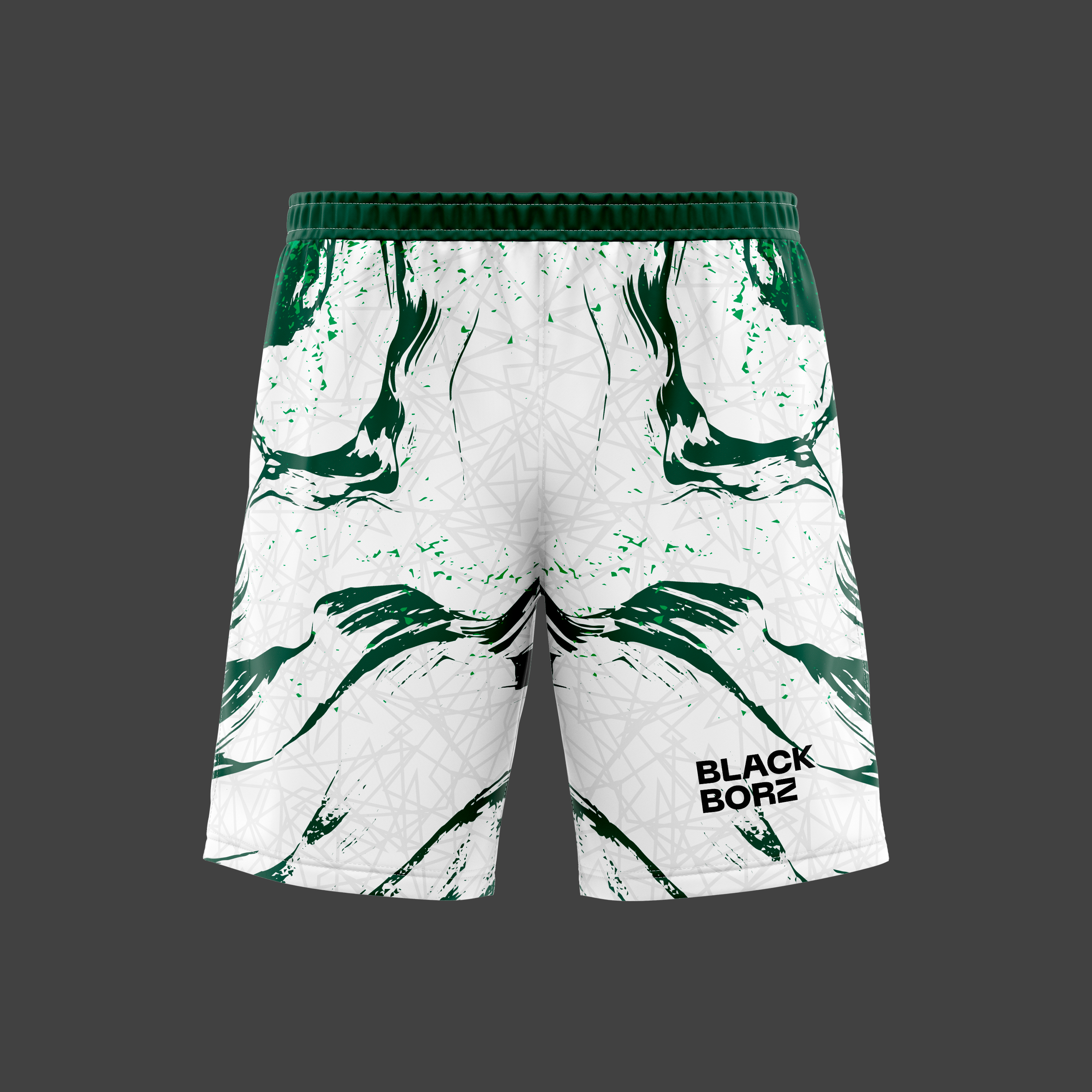 BLACKBORZ - WHITE/GREEN 1.0 SHORTS