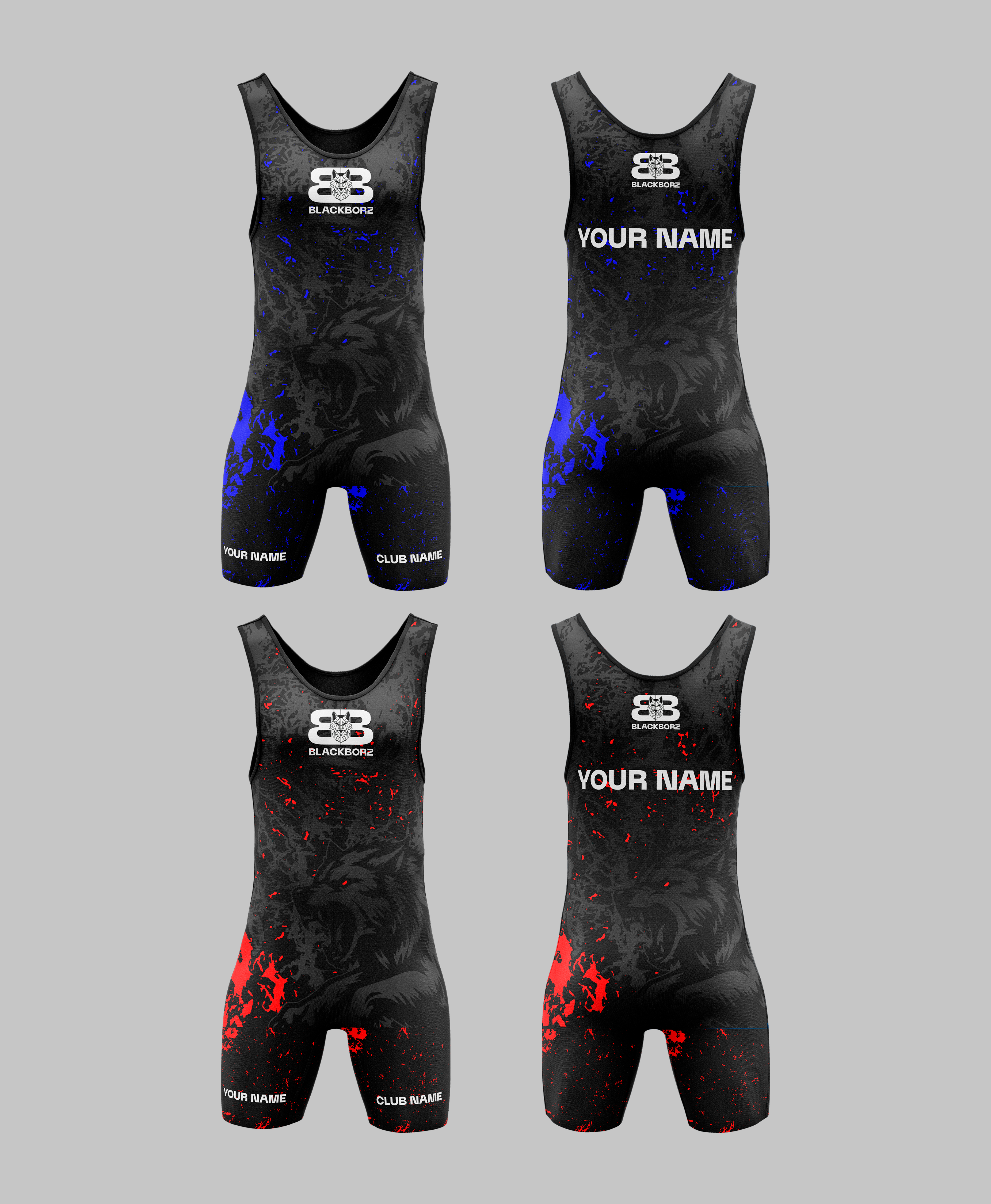 BLACKBORZ - GREY WOLF SINGLET SET - 2 color