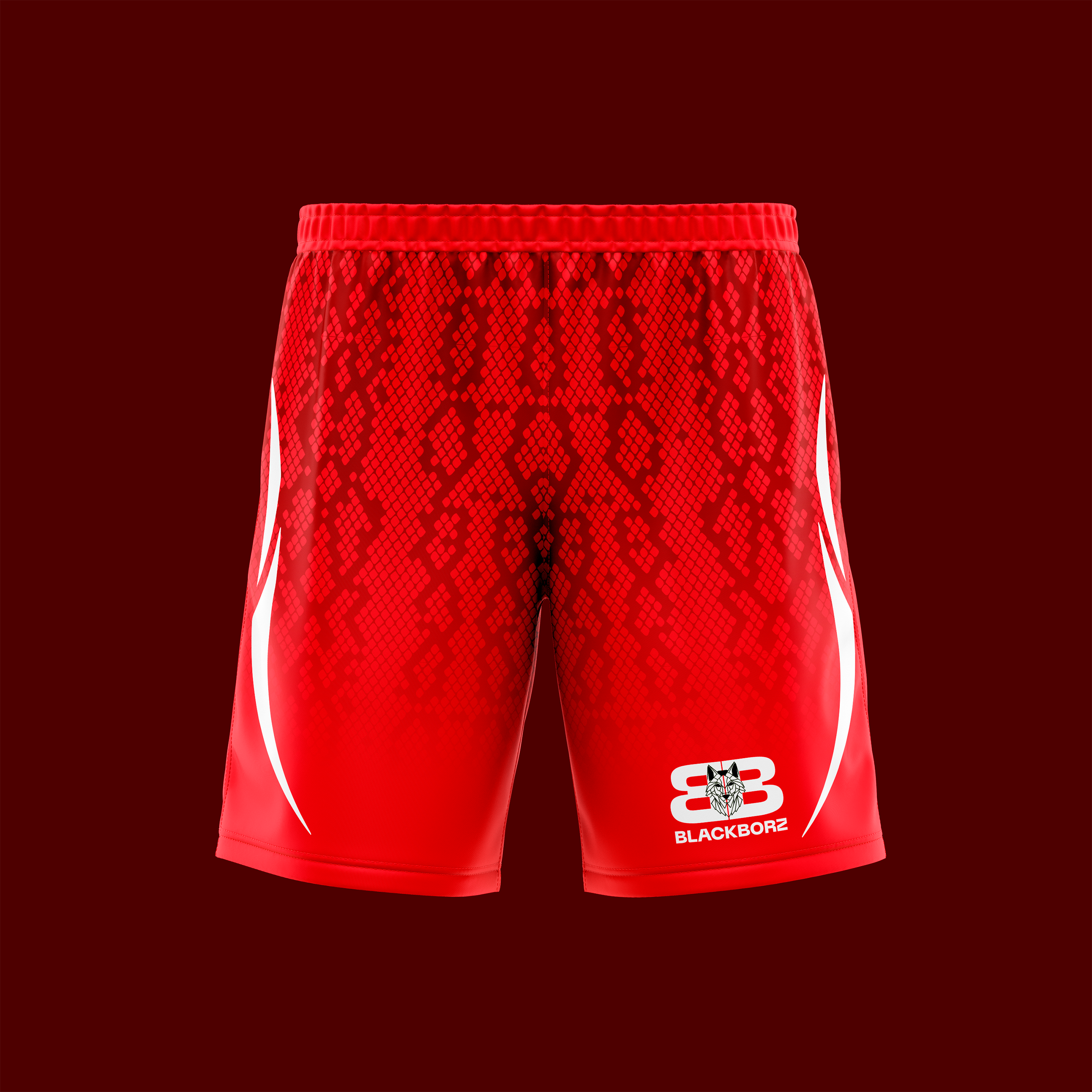 BLACKBORZ - RED SNAKE SHORTS