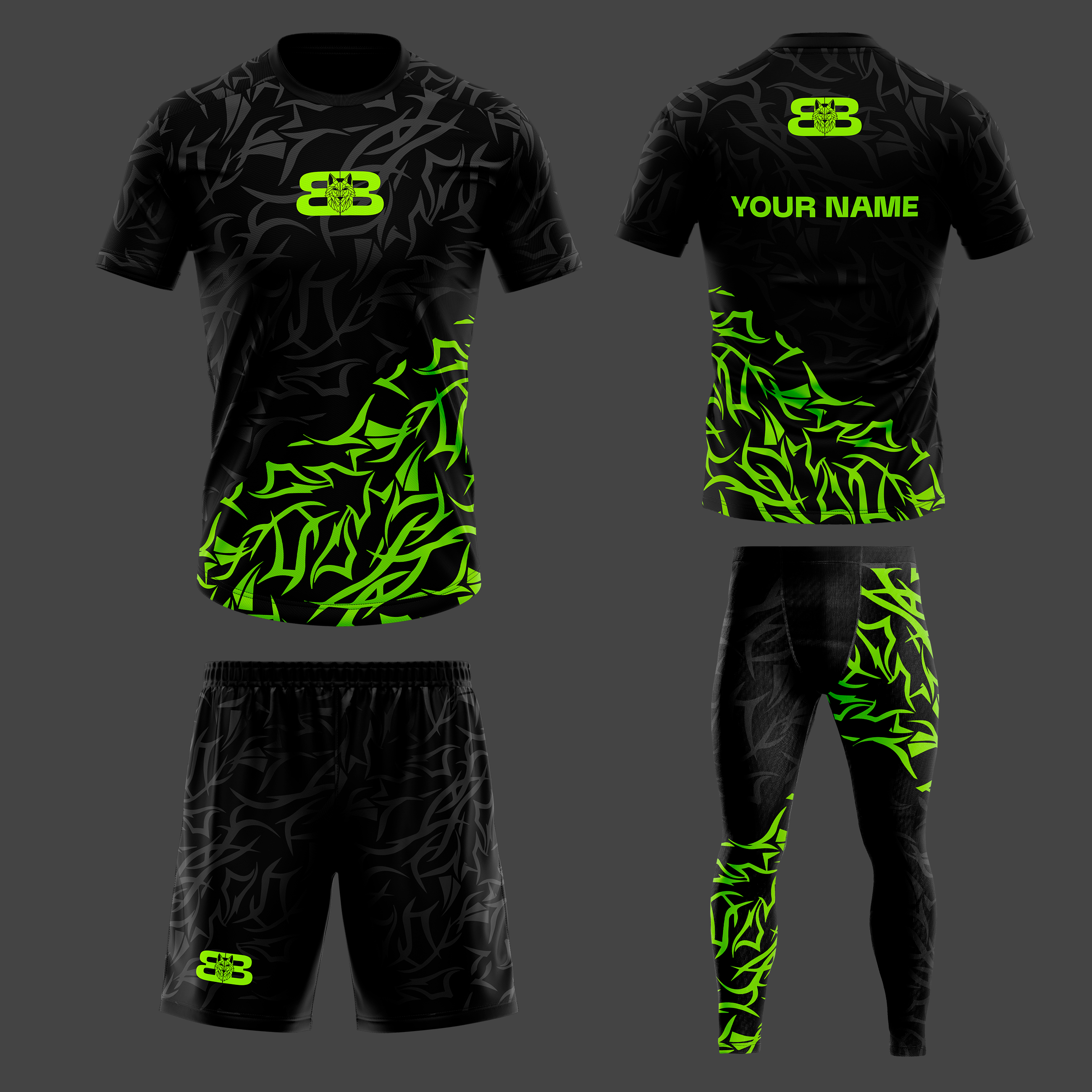 BLACKBORZ - BLACK/GREEN COMBO SET BLACKBORZ