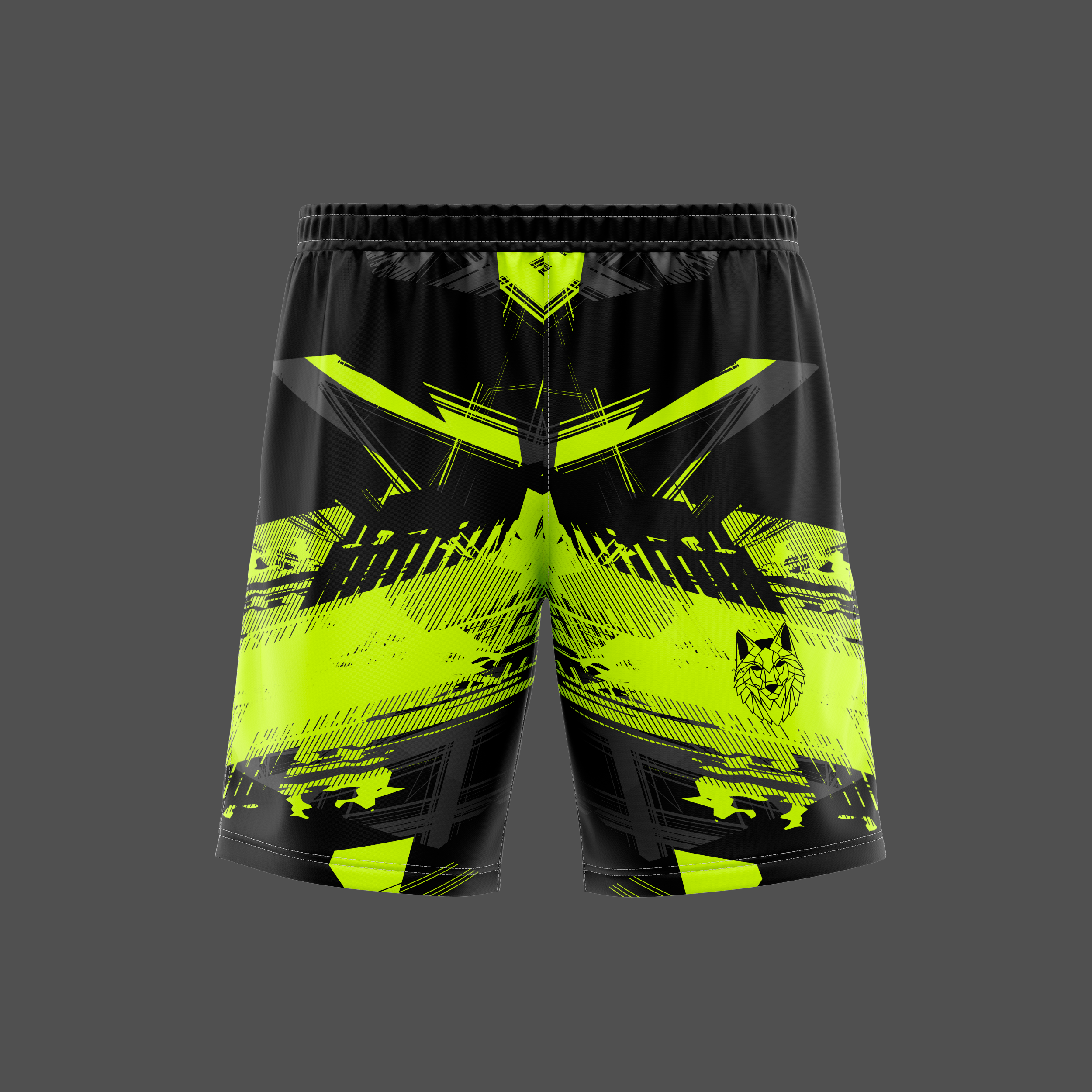 BLACKBORZ - SHORTS BLACK/GREEN BLACKBORZ