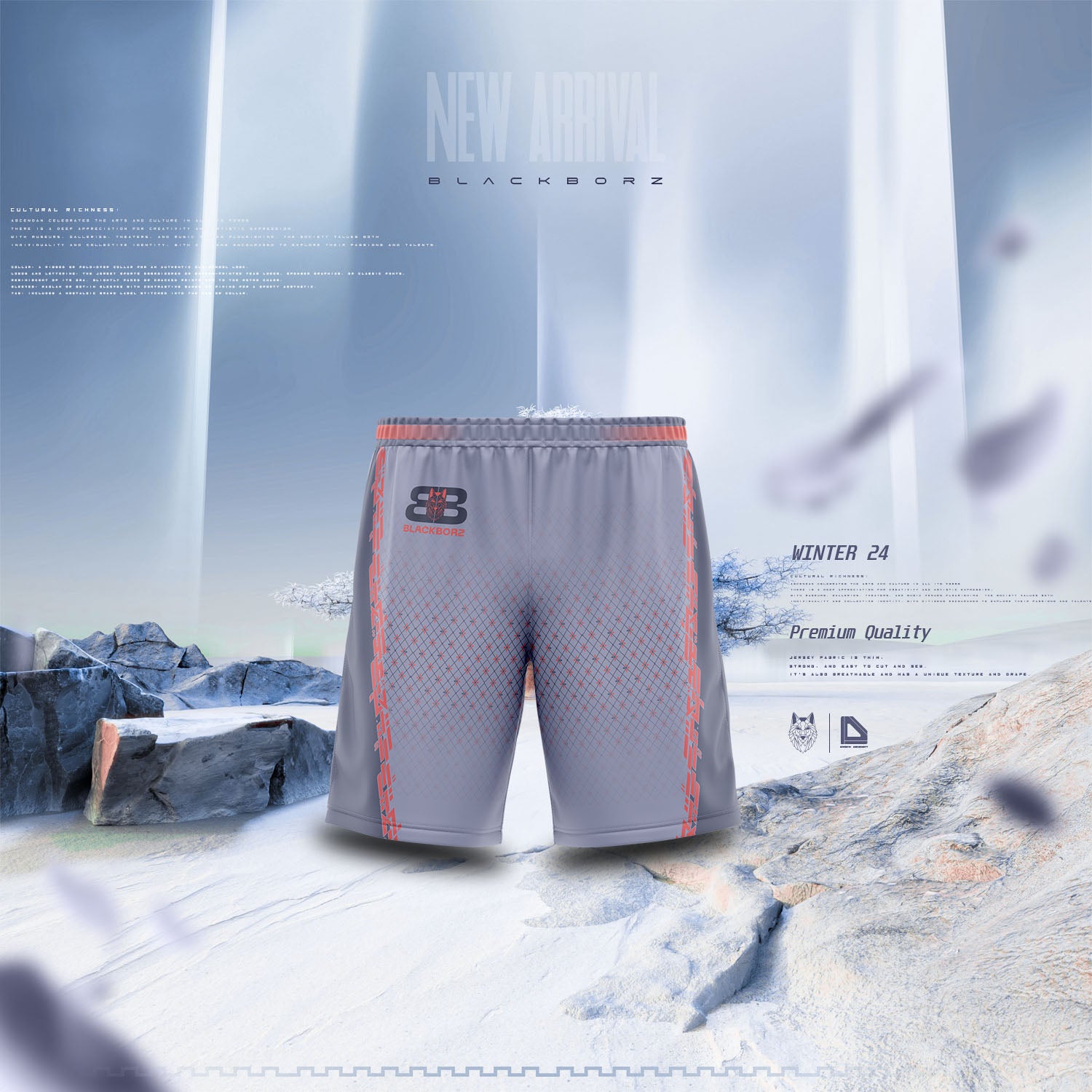 BLACKBORZ - COLD WINTER DESIGN SHORTS